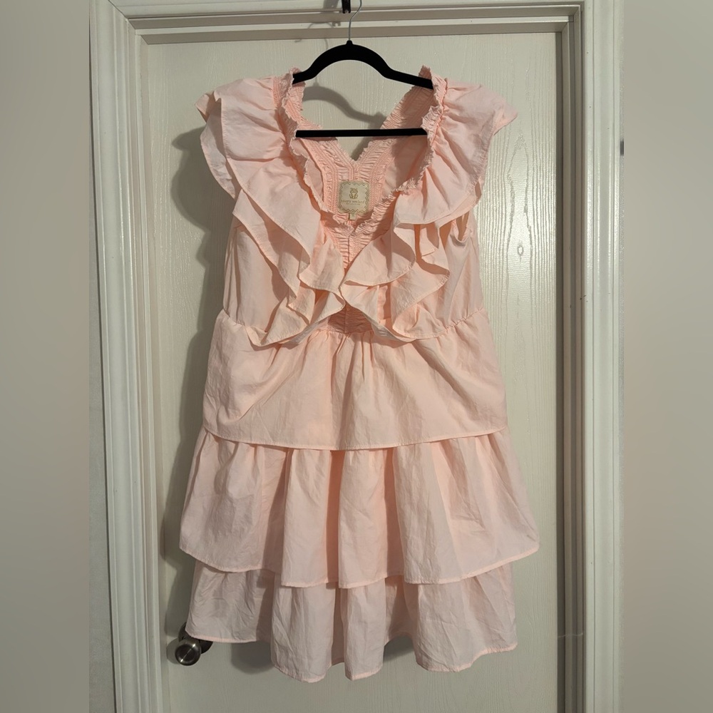 Simply Southern | Pale Pink Ruffled Tiered Dress | Size XL